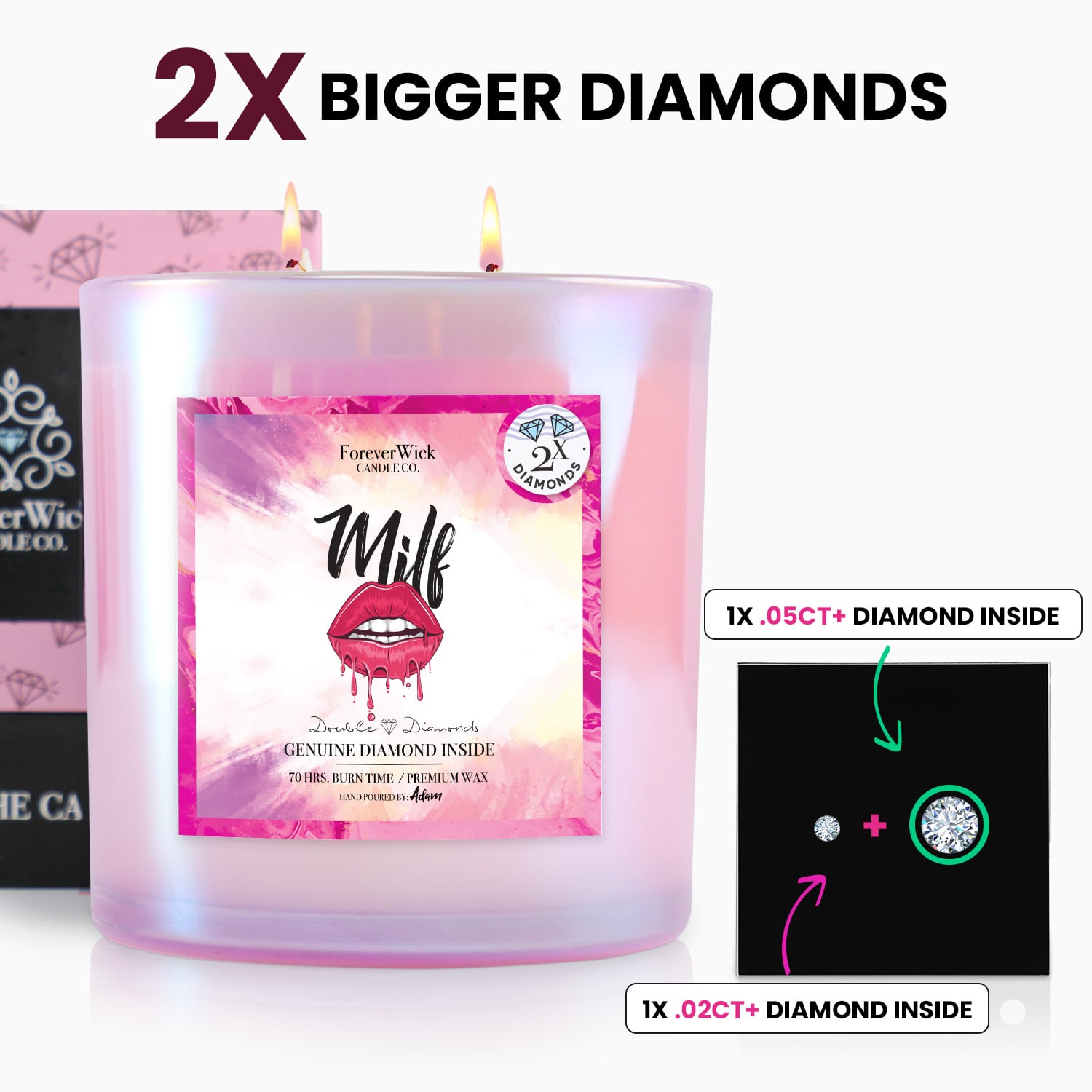 MILF Double Diamond Sparkle Candle