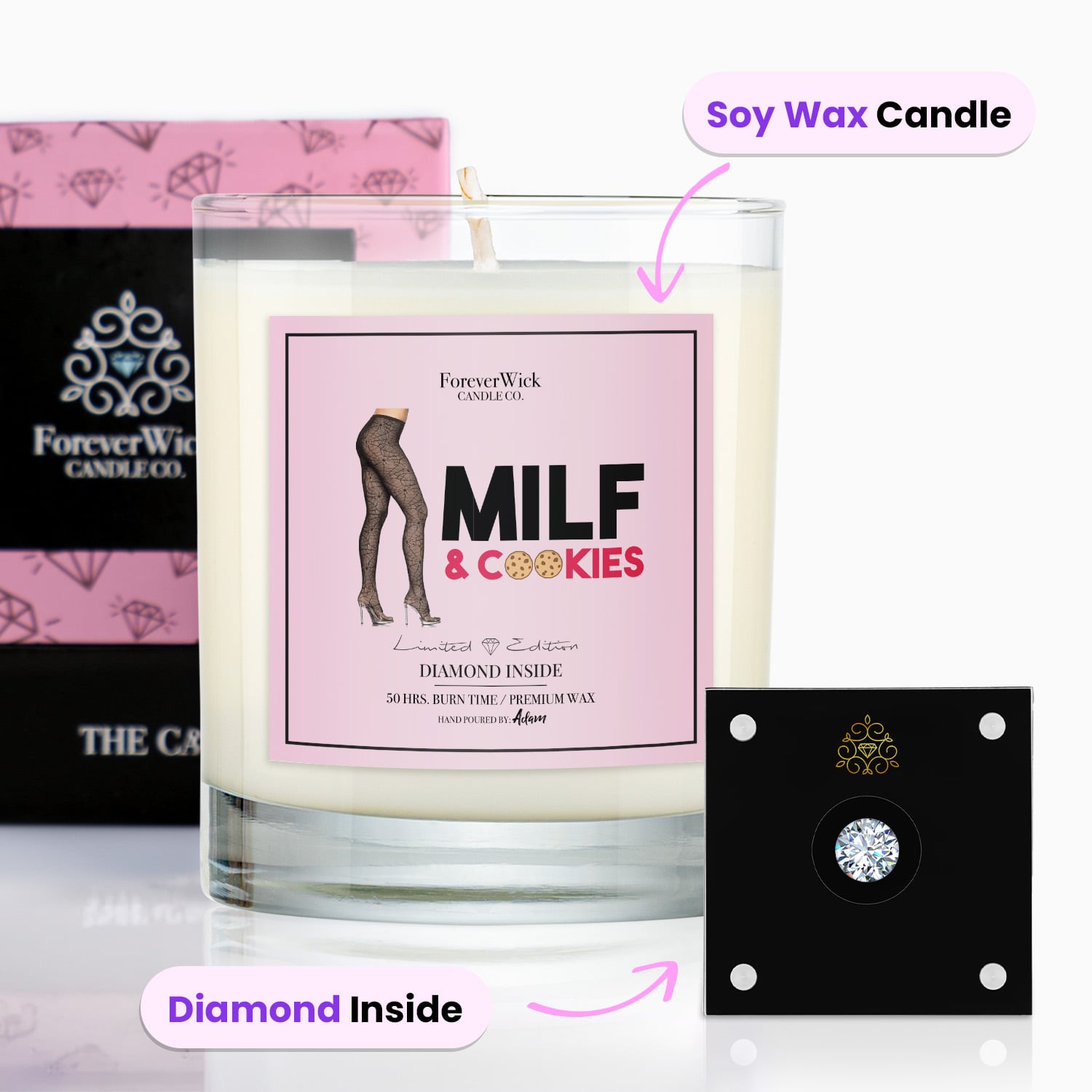 Milf And Cookies Diamond Candle
