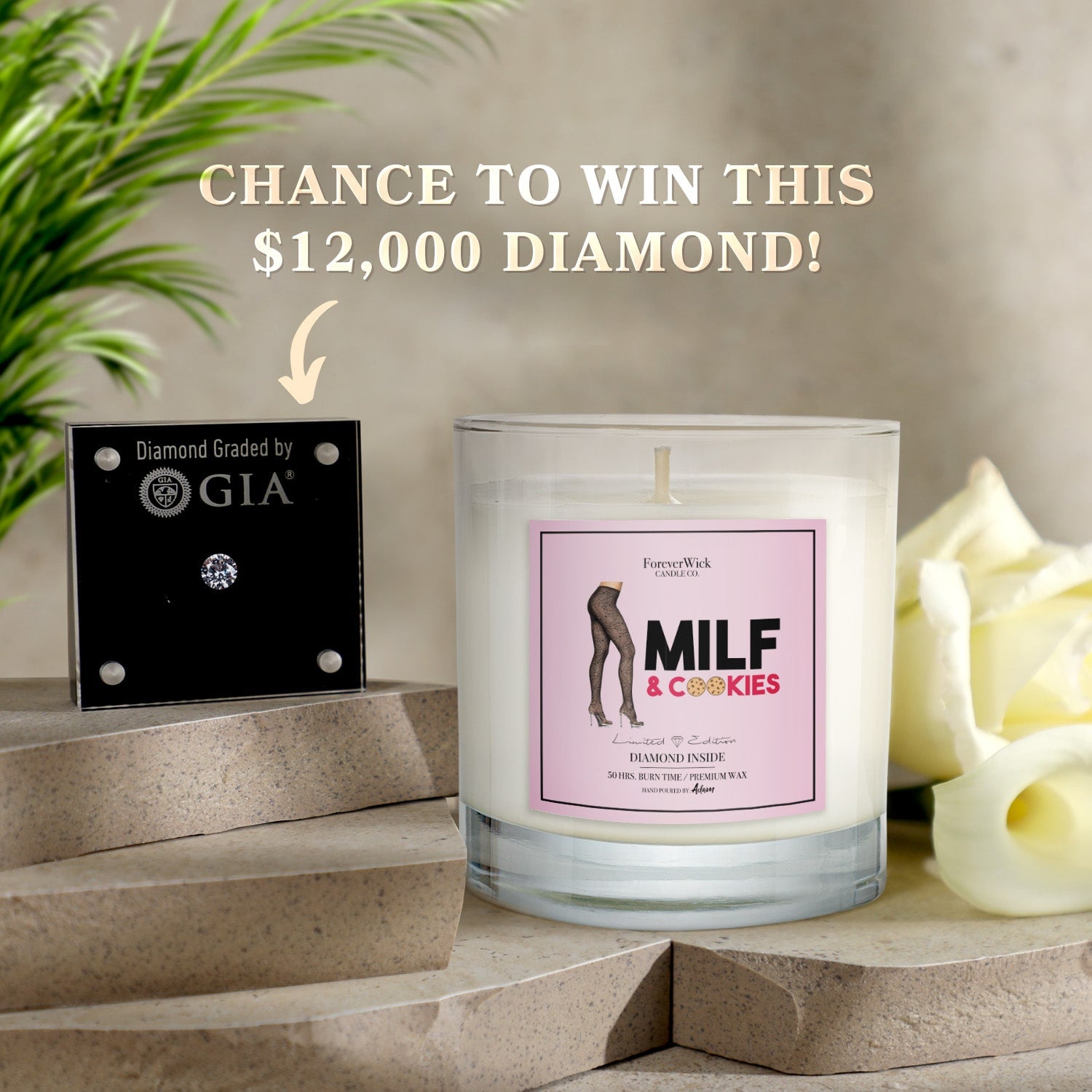 Milf And Cookies Diamond Candle