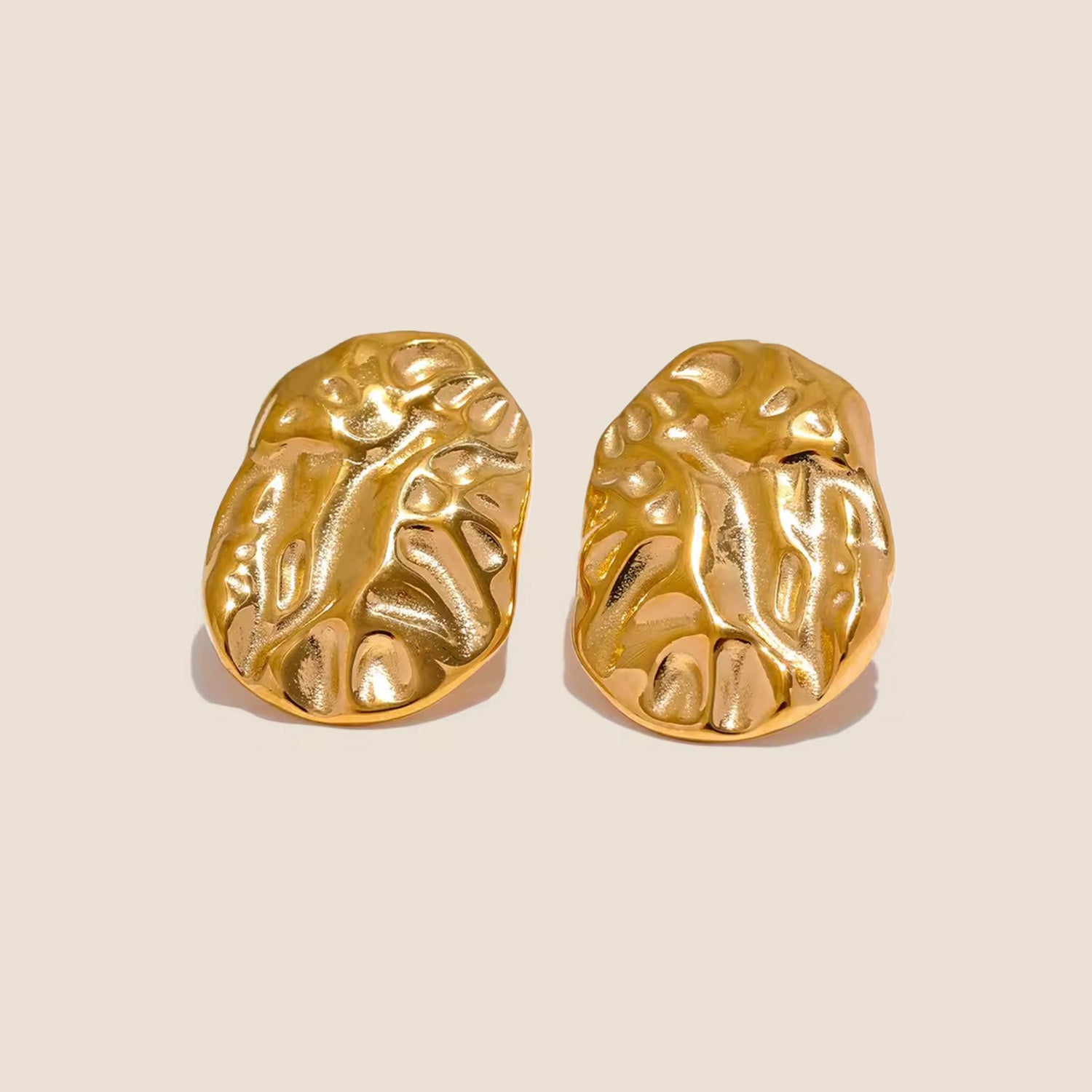 18K Gold PVD Molten Stud Earrings