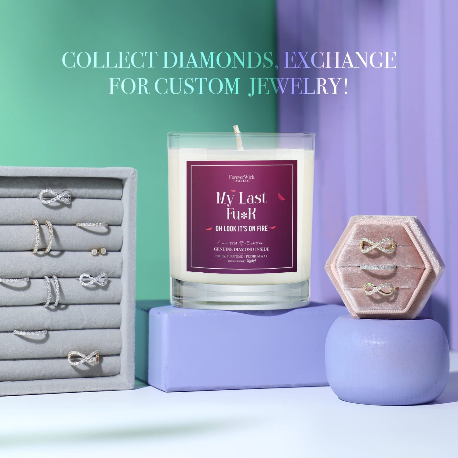 My Last Fu**...Oh Look, It's on Fire Diamond Candle
