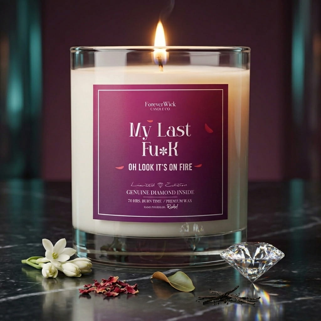 My Last Fu**...Oh Look, It's on Fire Diamond Candle