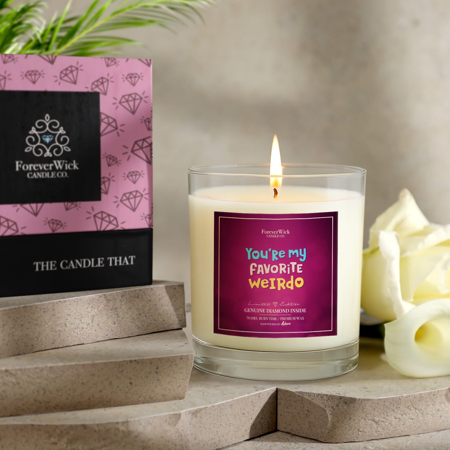 You're My Favorite Weirdo Diamond Candle