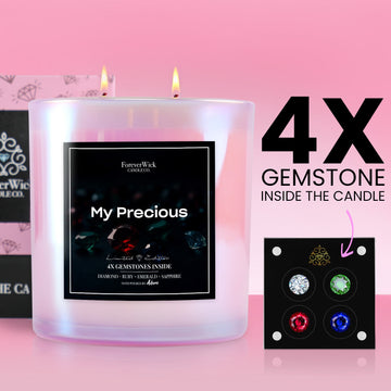 4x Gemtone Candle  (Sapphire + Emerald + Ruby + Diamond)