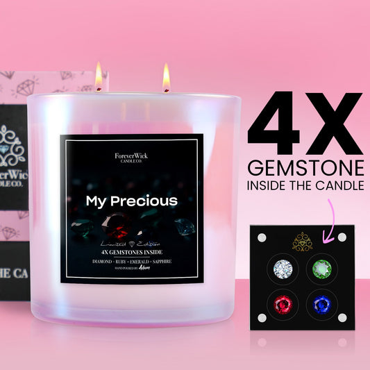 4x Gemtone Candle  (Sapphire + Emerald + Ruby + Diamond)