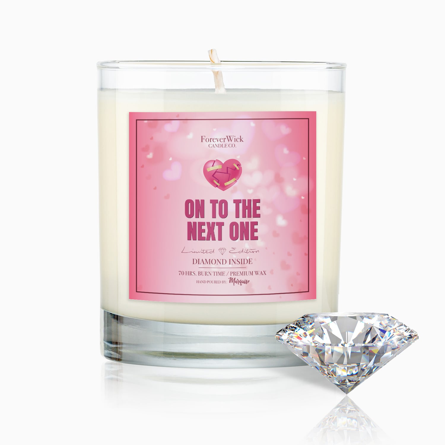 On To The Next One Diamond Candle