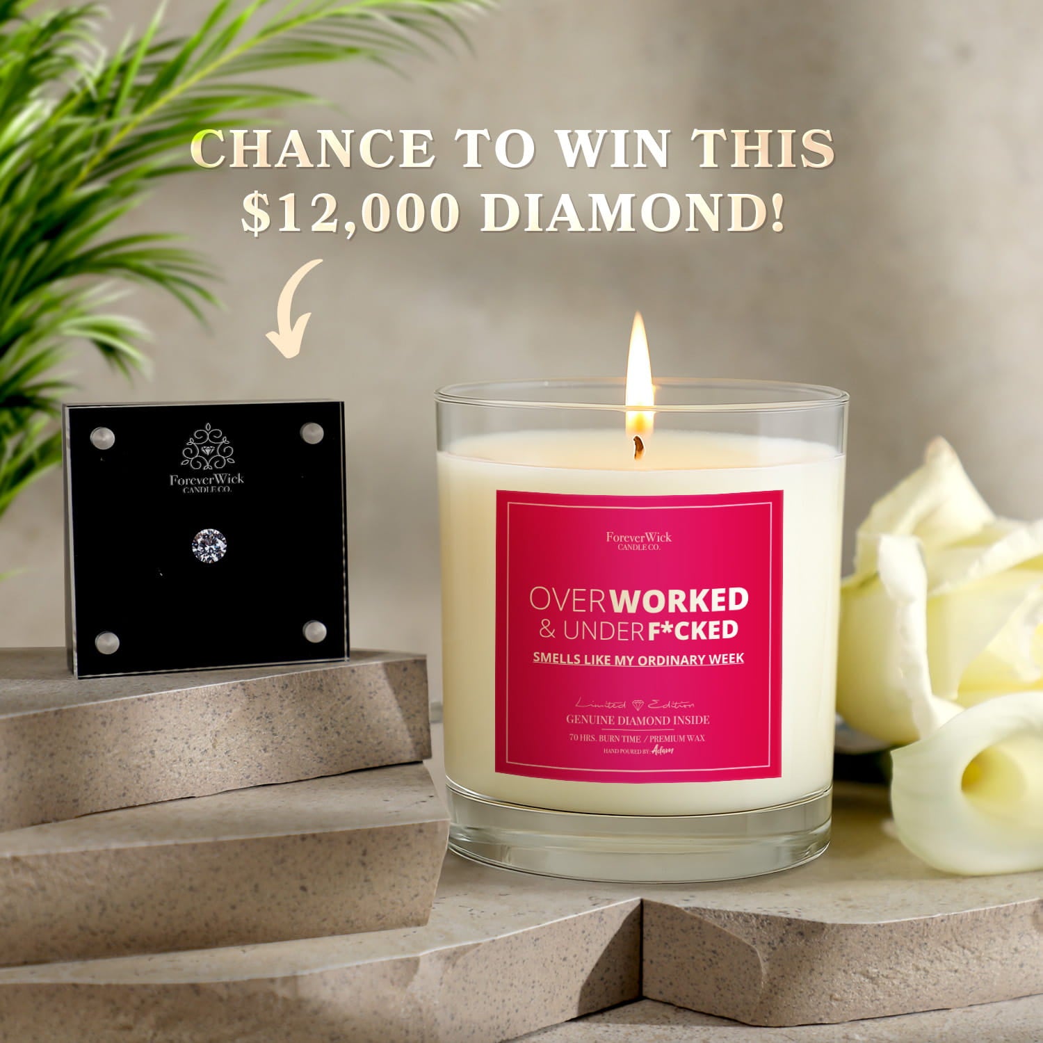 Overworked & UnderF*cked Diamond Candle