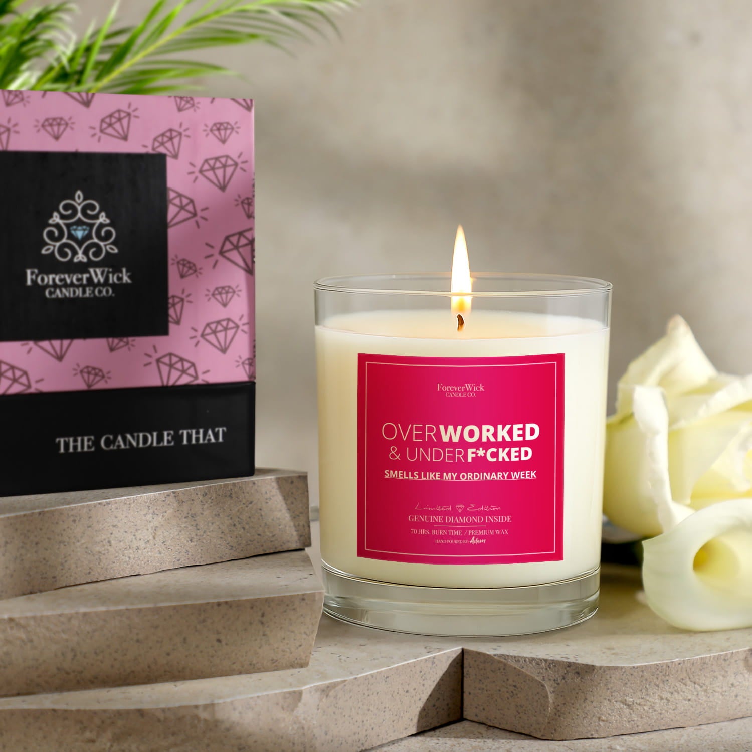 Overworked & UnderF*cked Diamond Candle