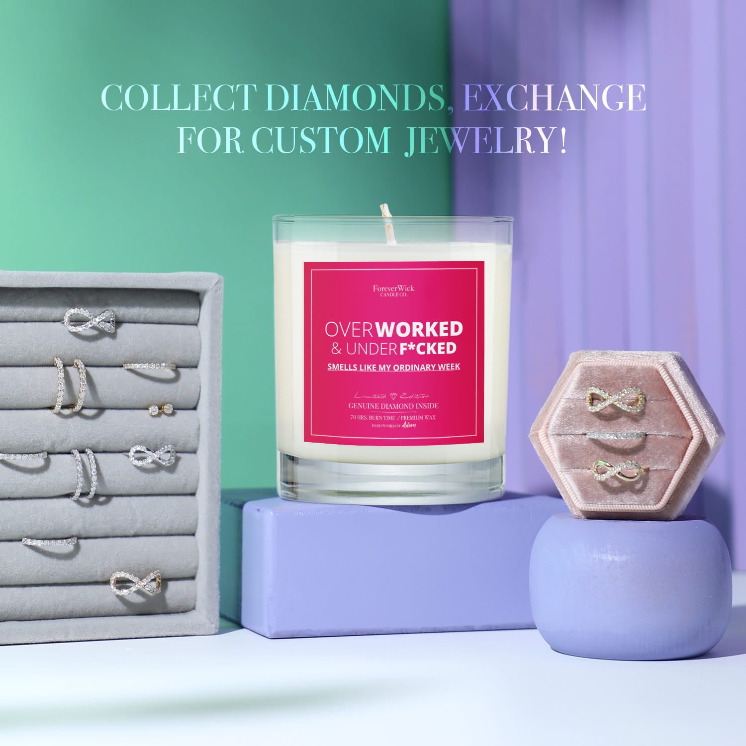 Overworked & UnderF*cked Diamond Candle