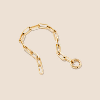 14K Yellow Gold Paperclip Chain Charm Bracelet (6.5 inches)
