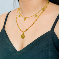 14K Yellow Gold Paperclip Chain Charm Necklace (20 inches)