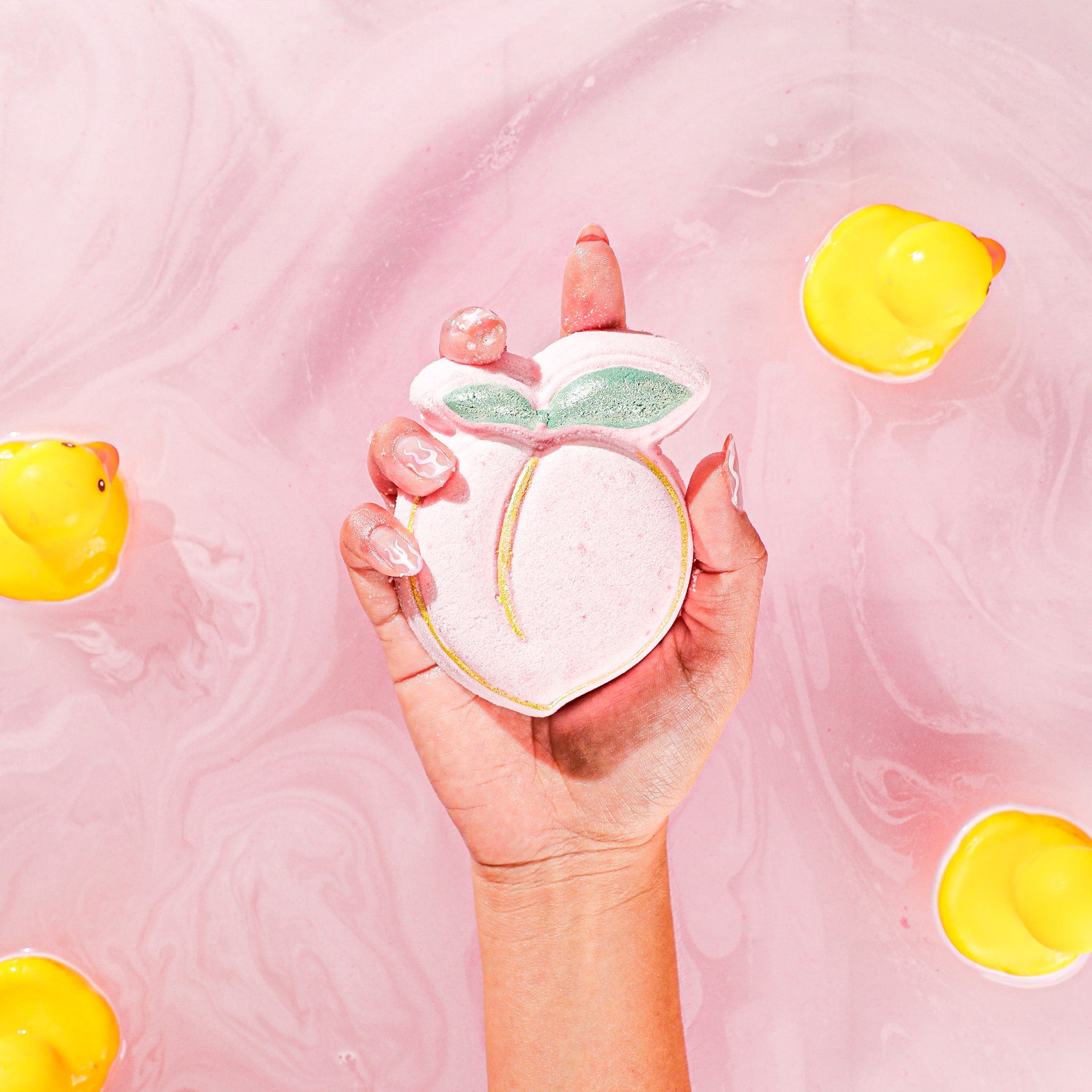 Peach Fuzz Luxury Bath Bomb + Genuine Diamond