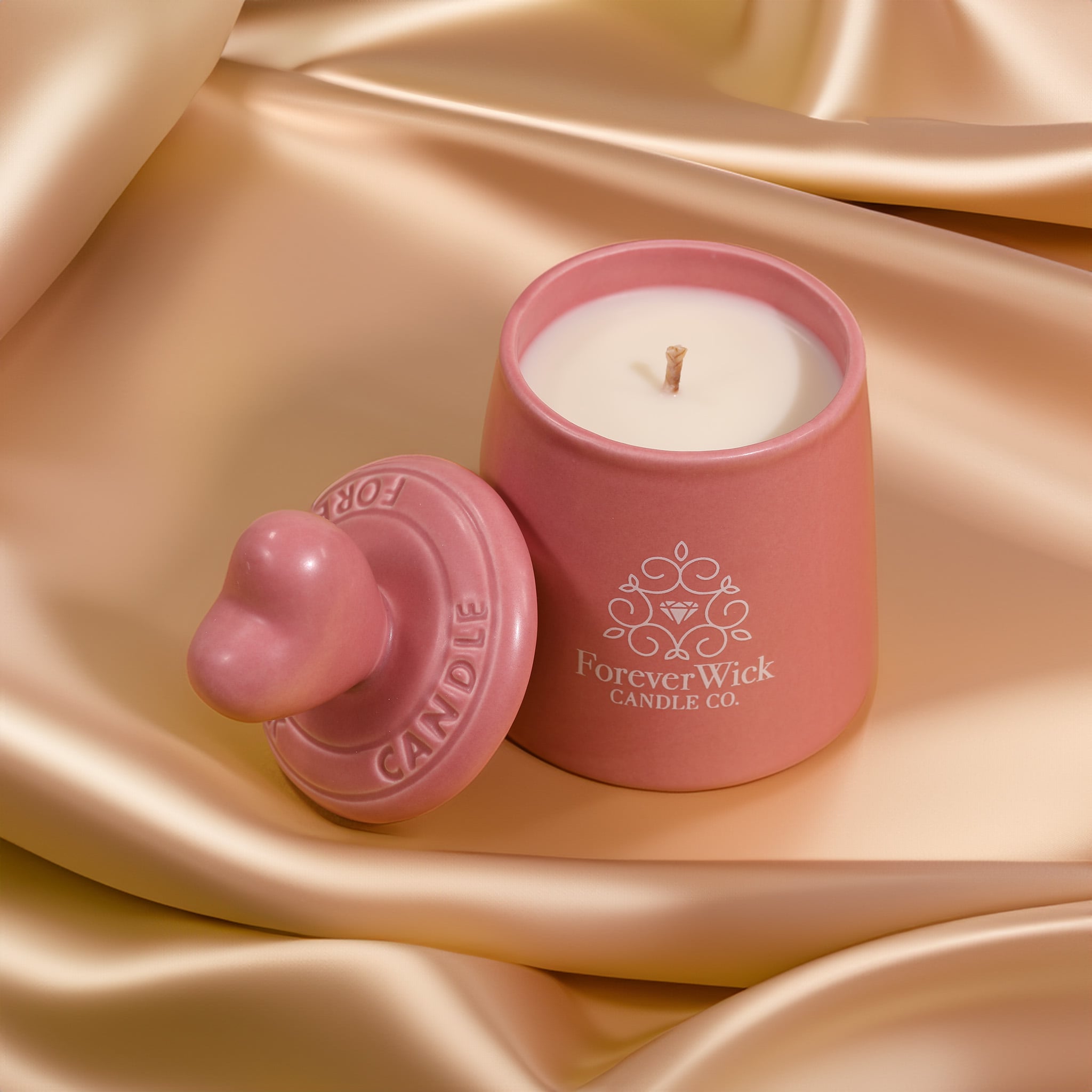 Pink Heart’s Delight + .90ct Pearl Shape Ruby Candle