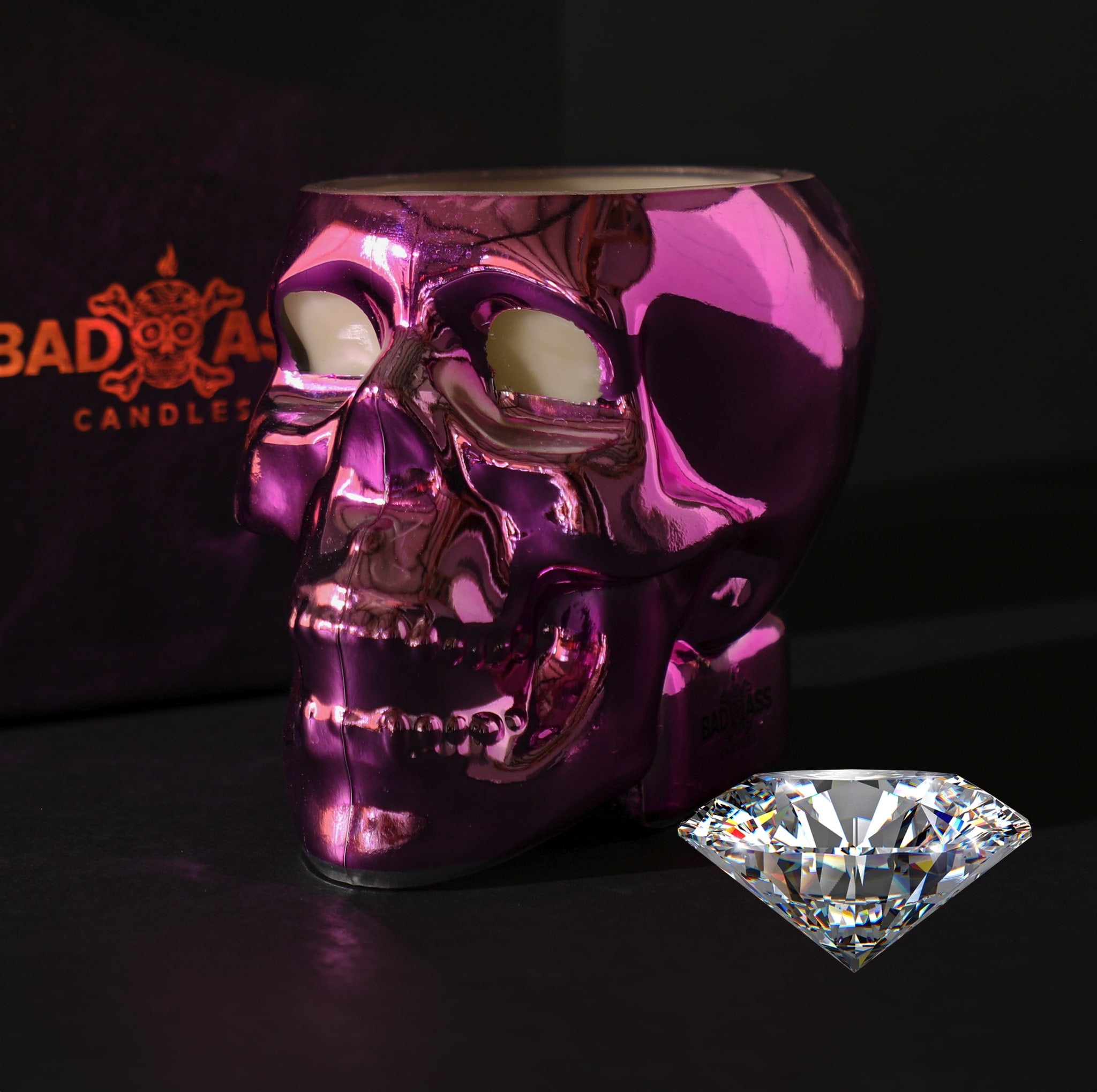 Glam Pink Skull Diamond Candle by Badass Candles