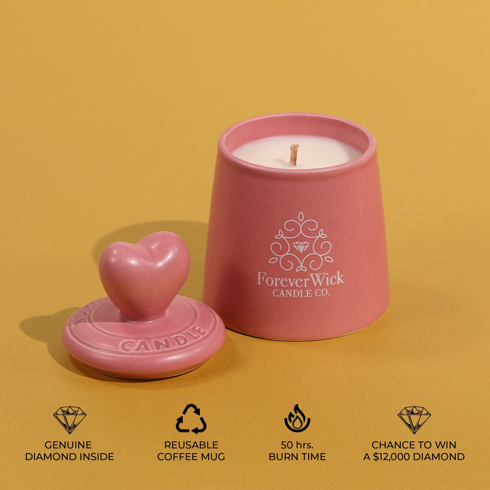 ForeverWick Heart's Delight Diamond Candle