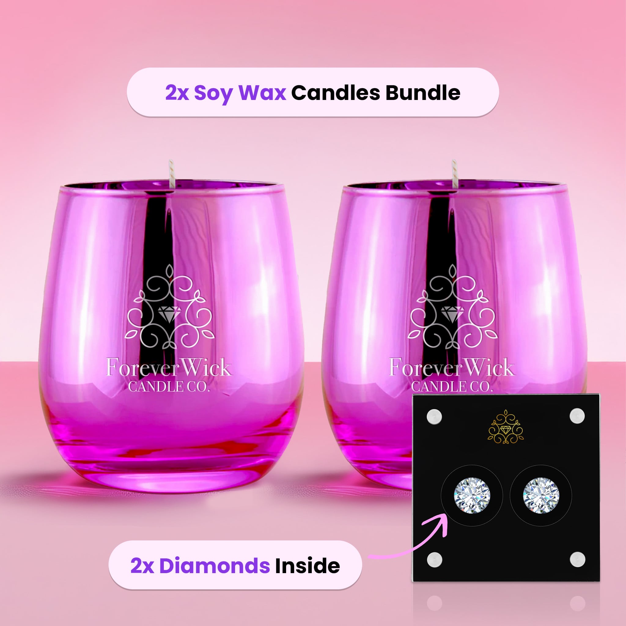Keep Wine'ing Diamond Candle
