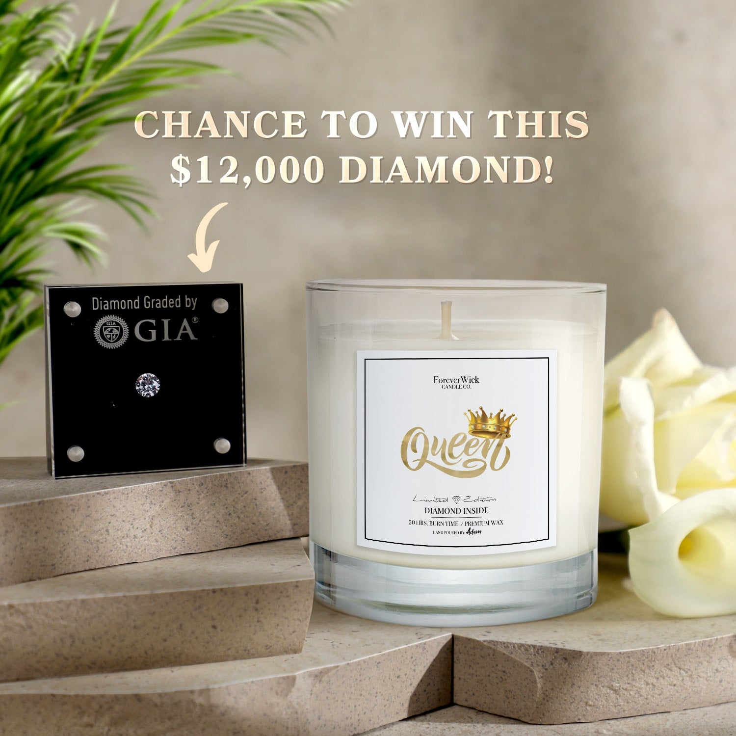 QUEEN Diamond Candle