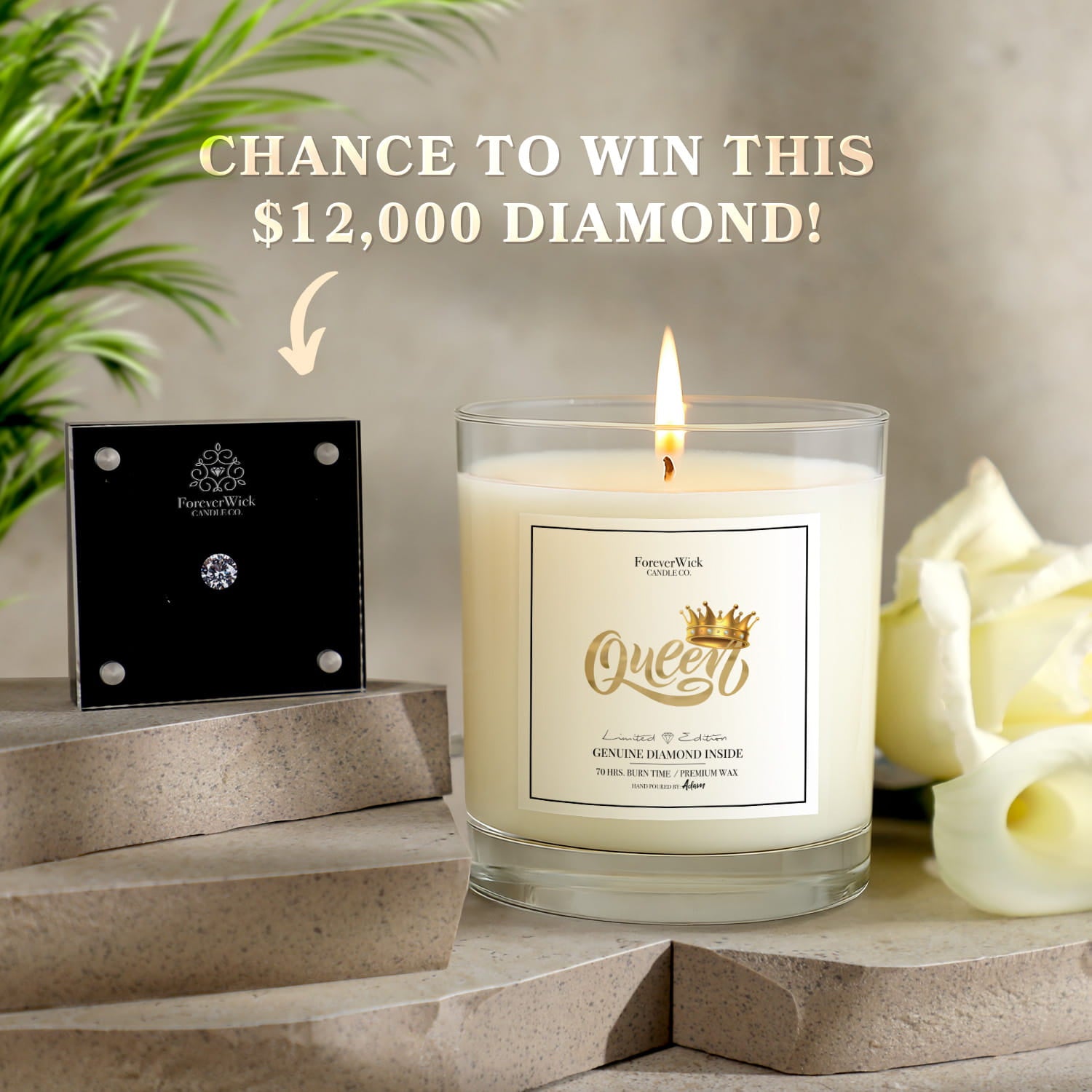QUEEN Diamond Candle
