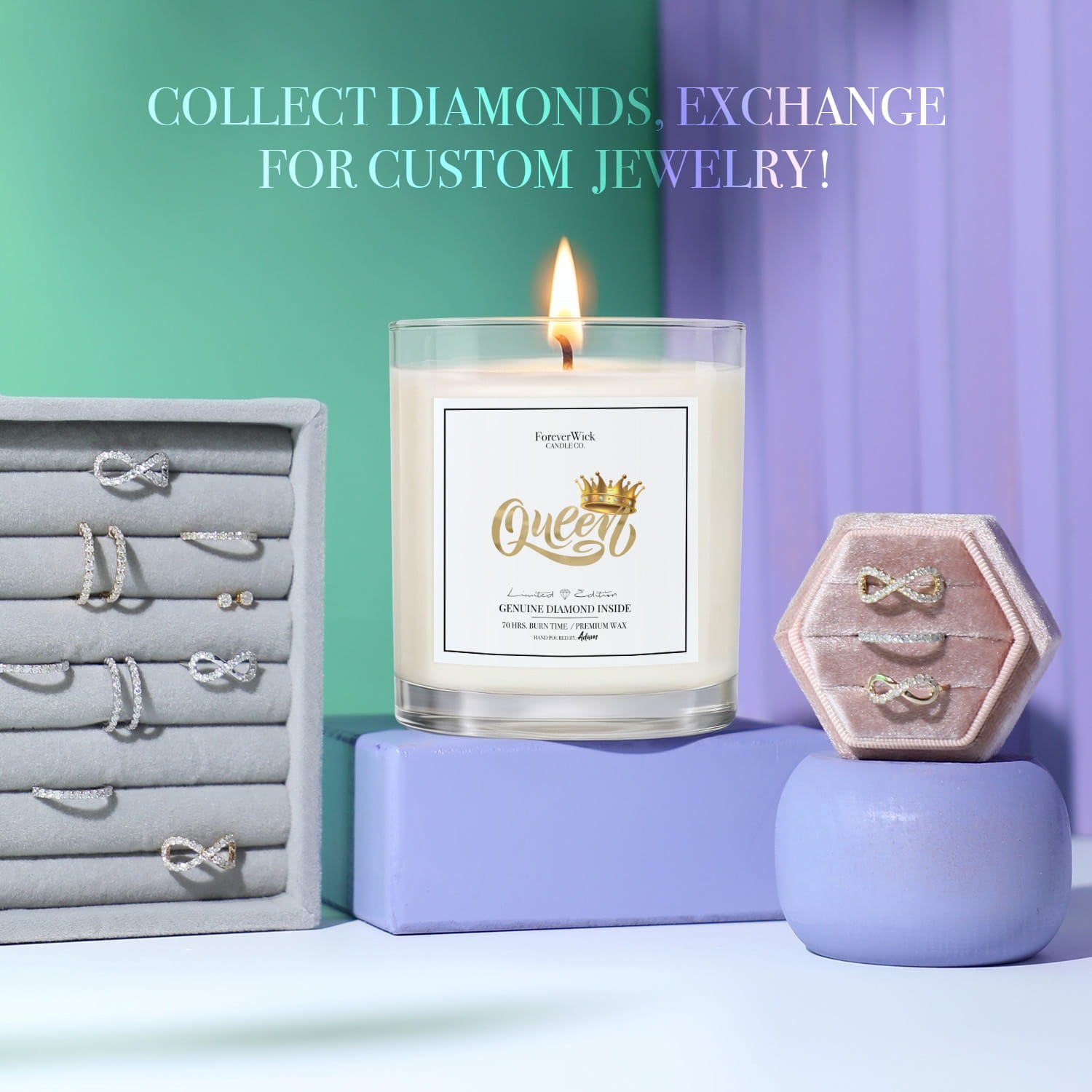 QUEEN Diamond Candle