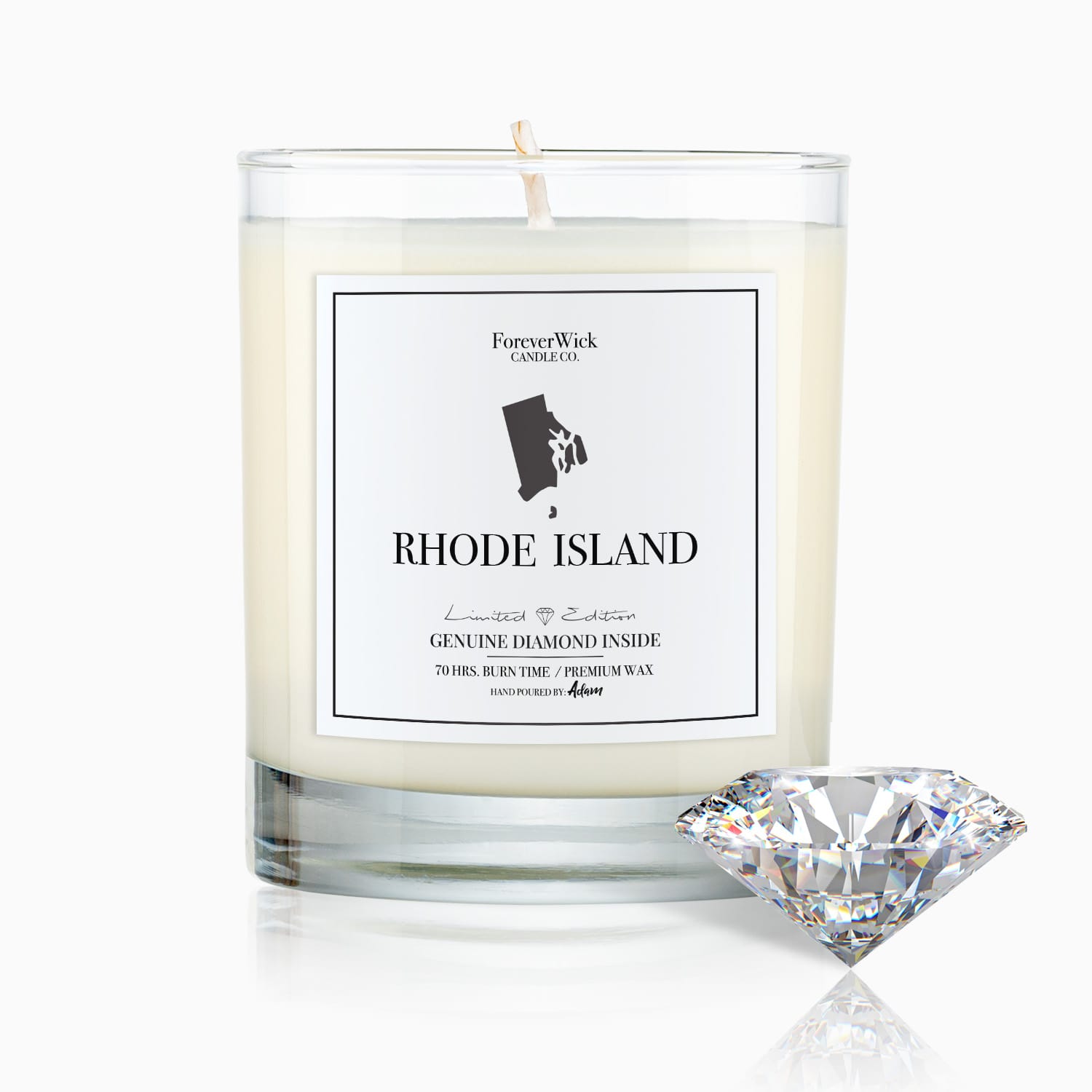 Rhode Island Diamond Candle