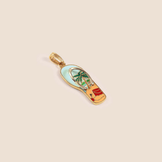 14K Gold Sandal Palm Tree Charm