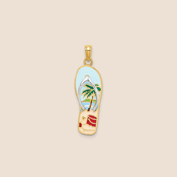 14K Gold Sandal Palm Tree Charm