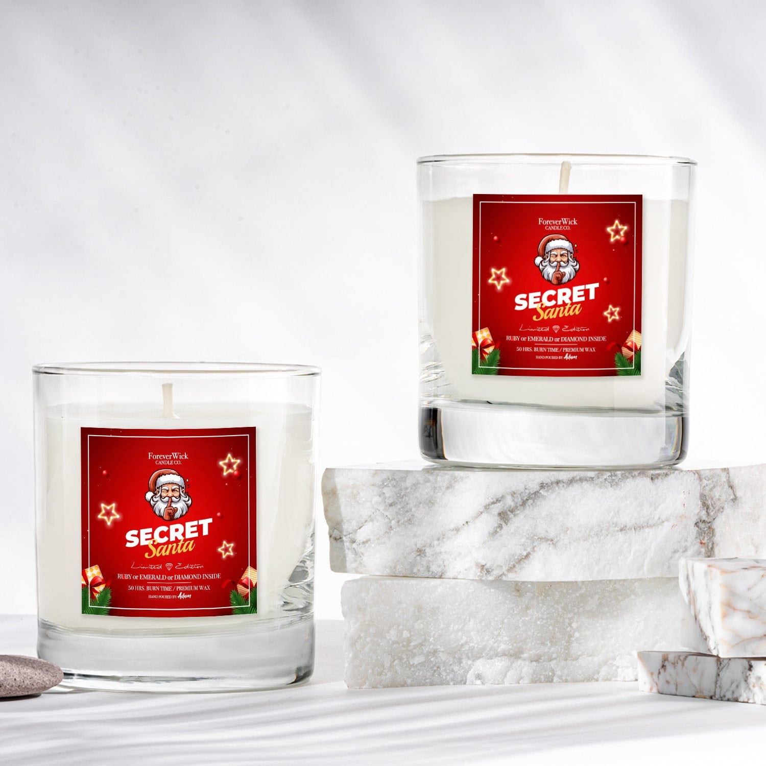 Secret Santa Diamond Candle