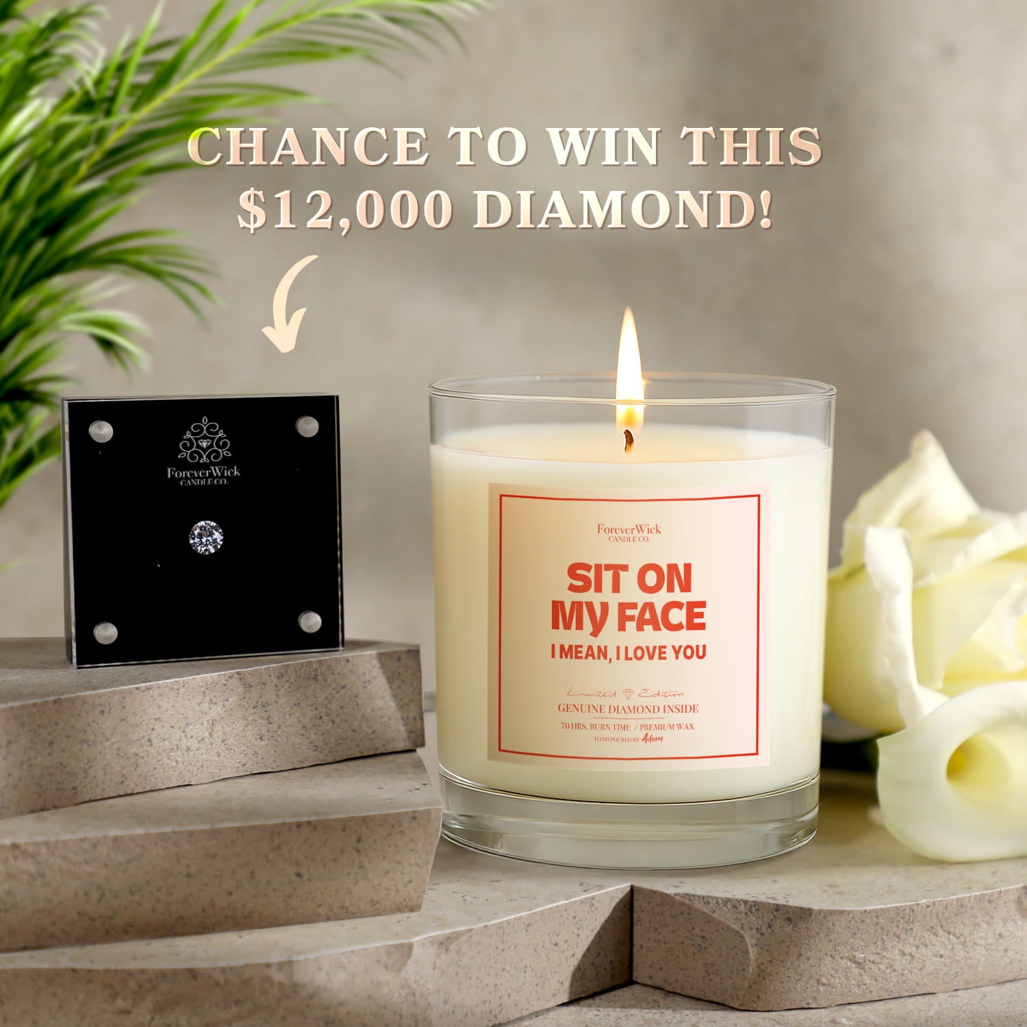 Sit On My Face Diamond Candle