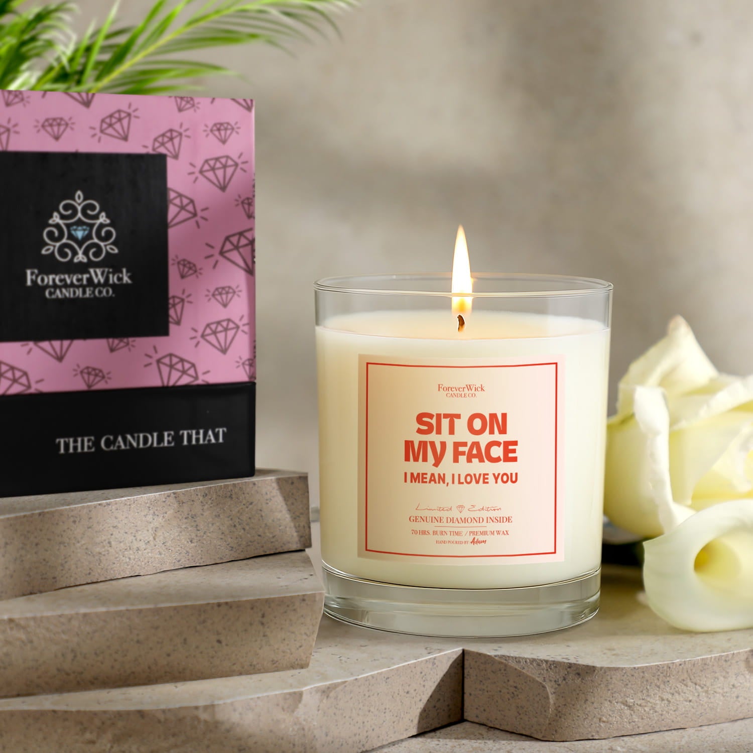 Sit On My Face Diamond Candle