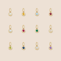 14K Yellow Gold Birthstone Sphere Charm