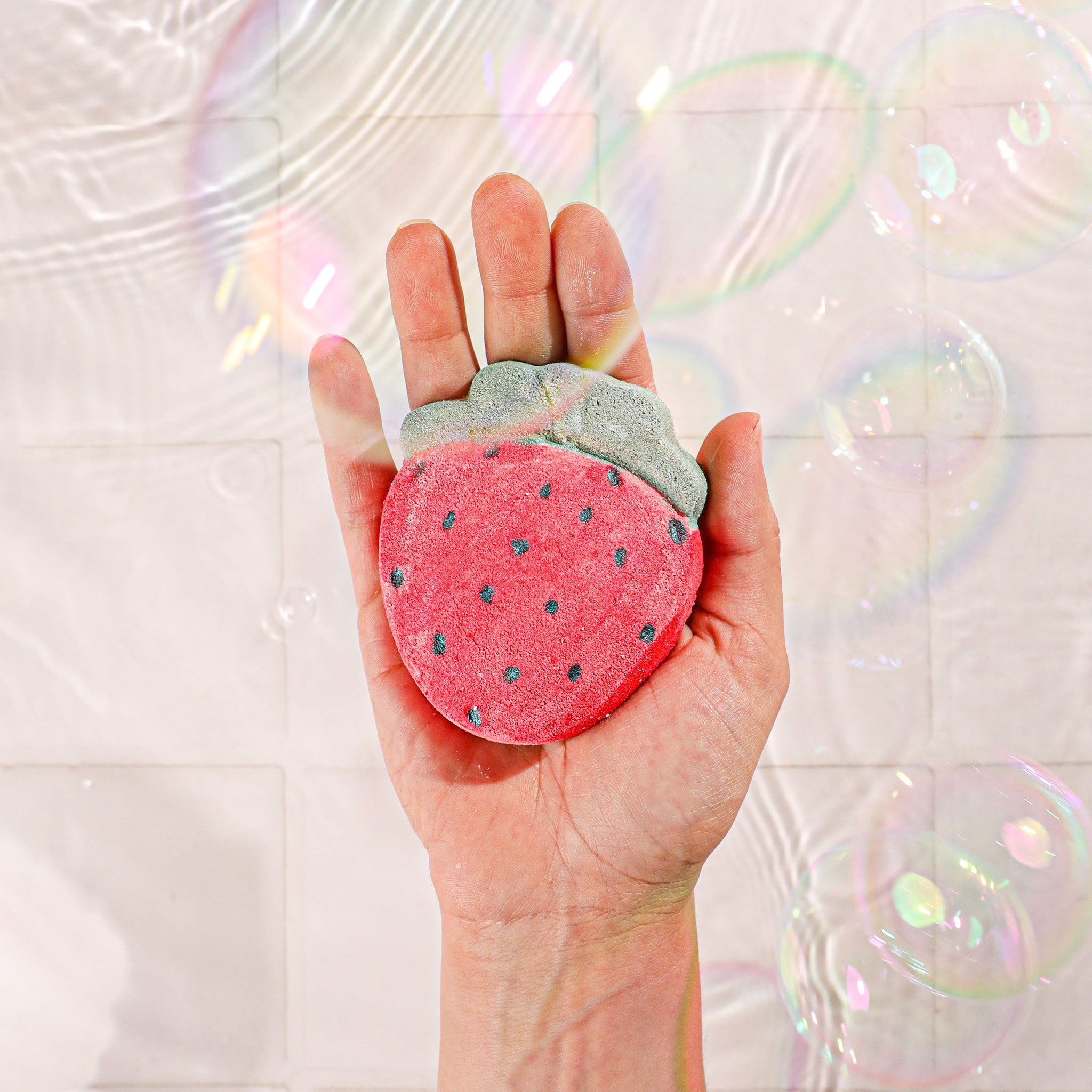 Sweet Strawberry Luxury Bath Bomb + Genuine Diamond