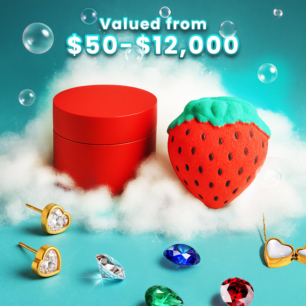 Strawberry Pop Bath Bomb w/ Surprise 18K Gold-Plated Jewelry Inside