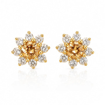 Fleur Champagne Stud Earrings