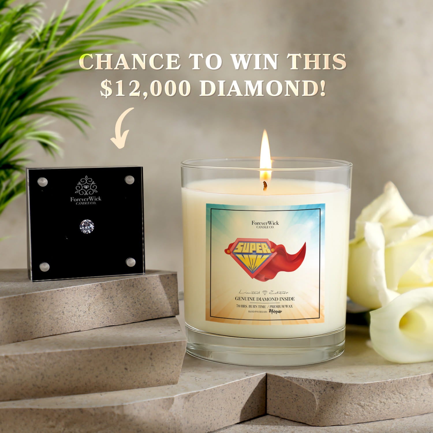 Super Mom Diamond Candle