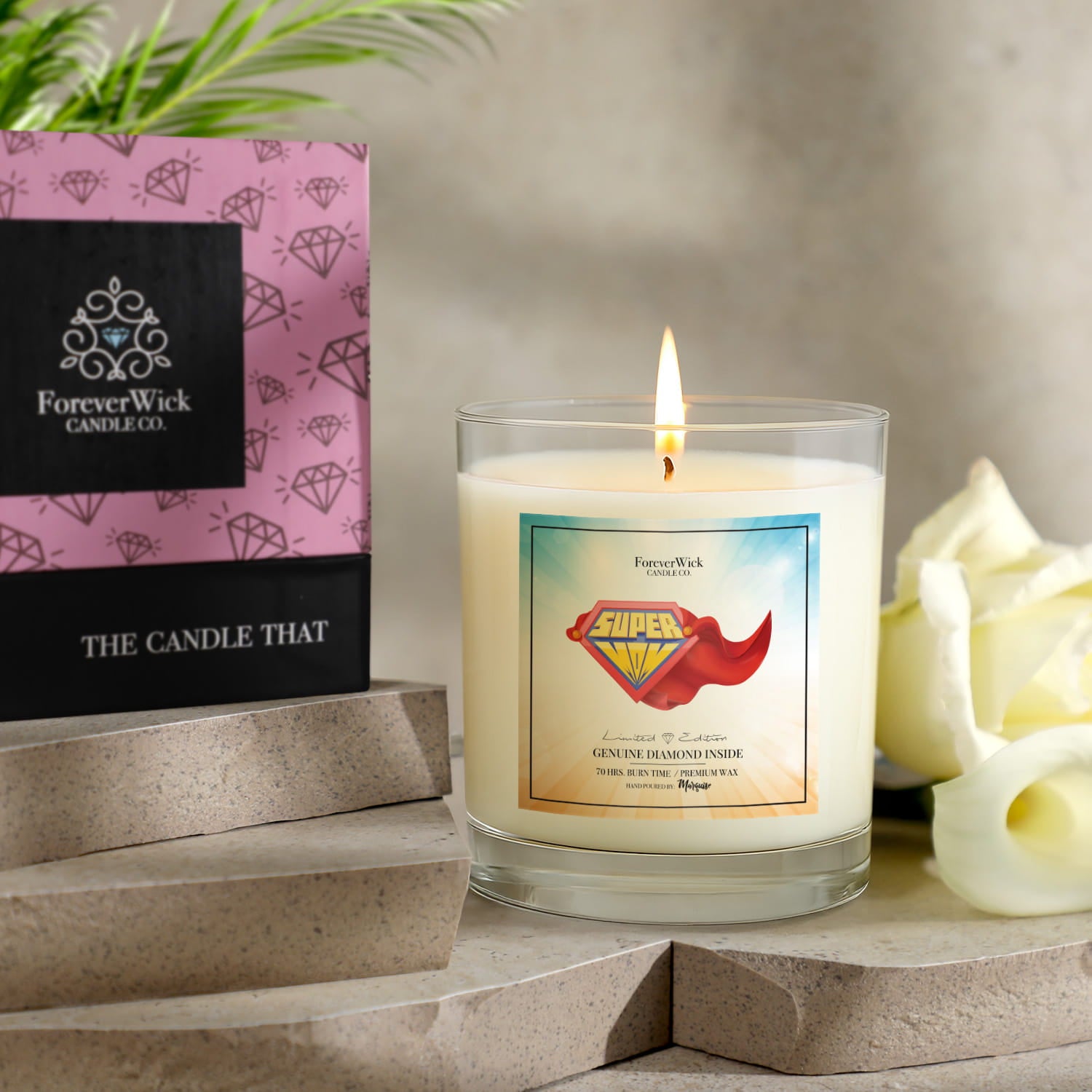 Super Mom Diamond Candle
