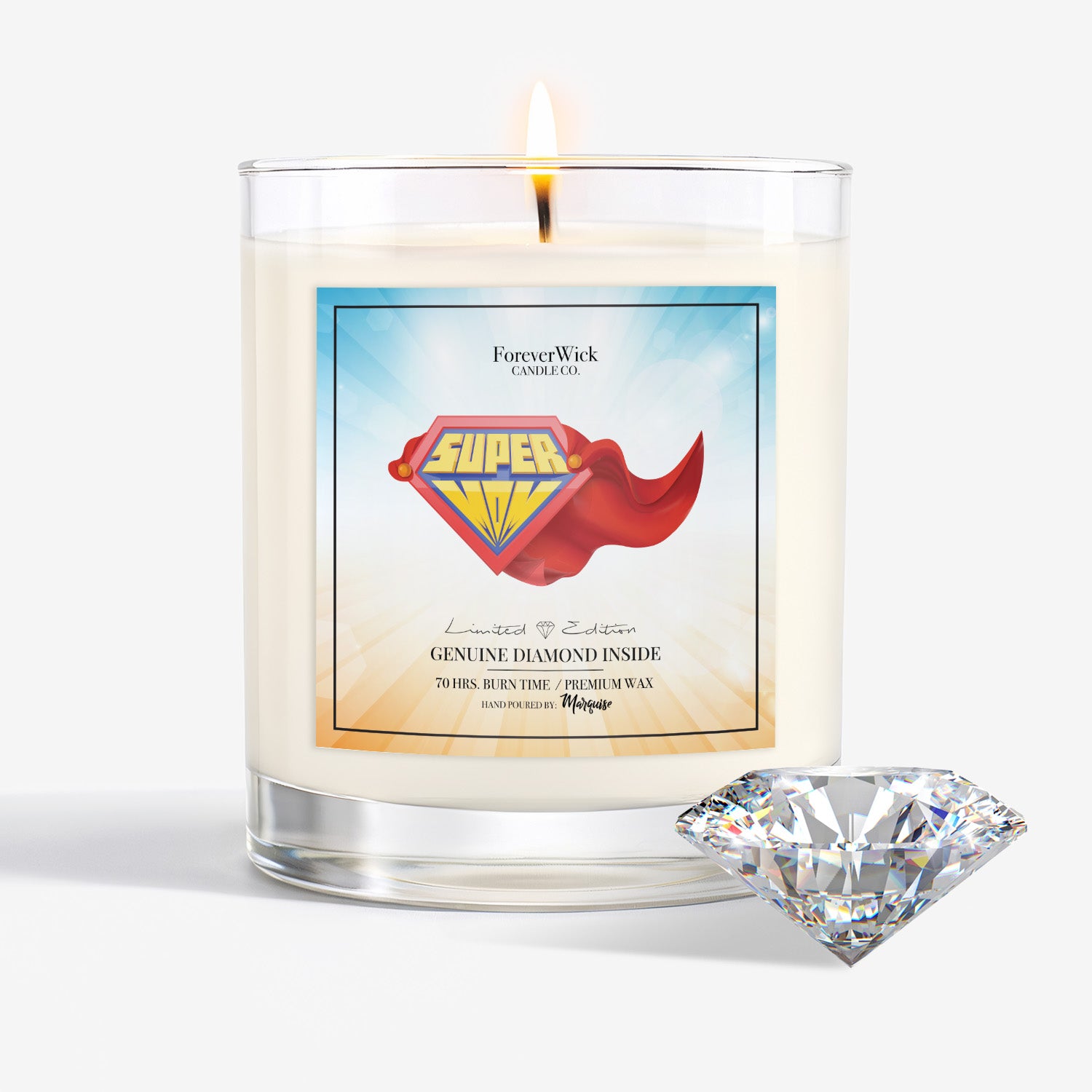 Super Mom Diamond Candle