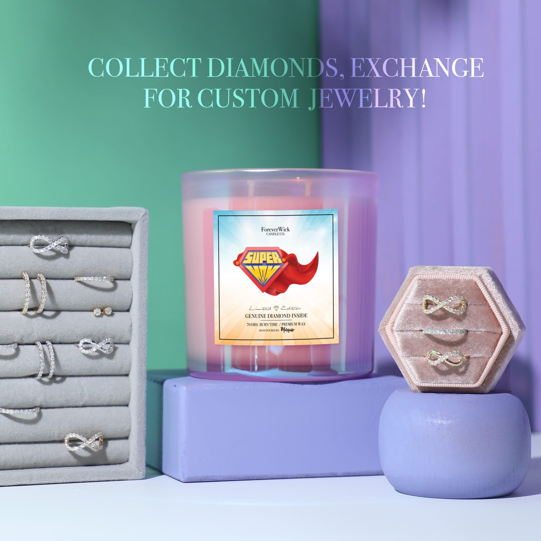 Super Mom Sparkle Diamond Candle