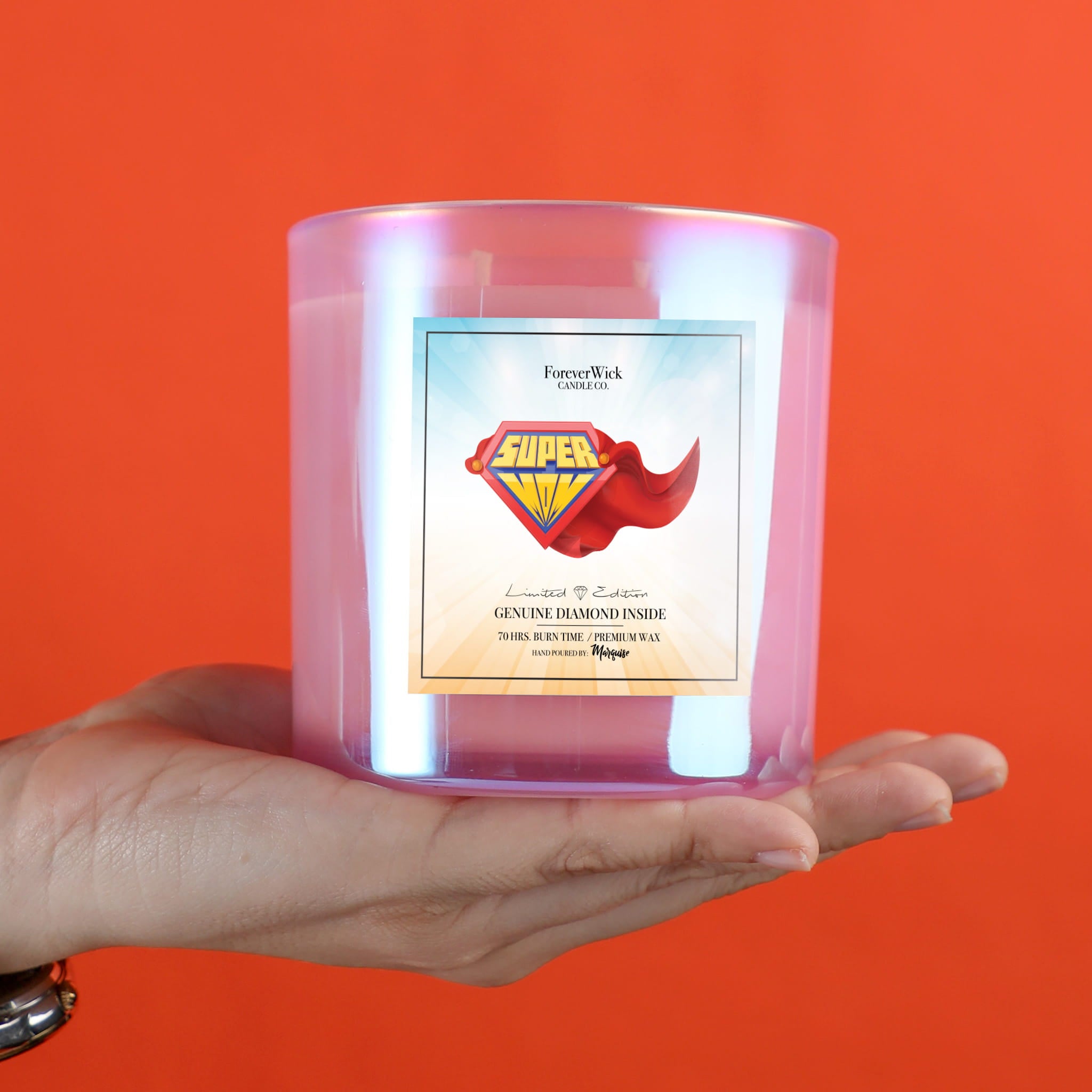 Super Mom Sparkle Diamond Candle
