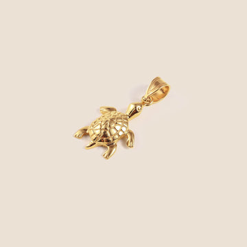 14K Yellow Gold Polished Turtle