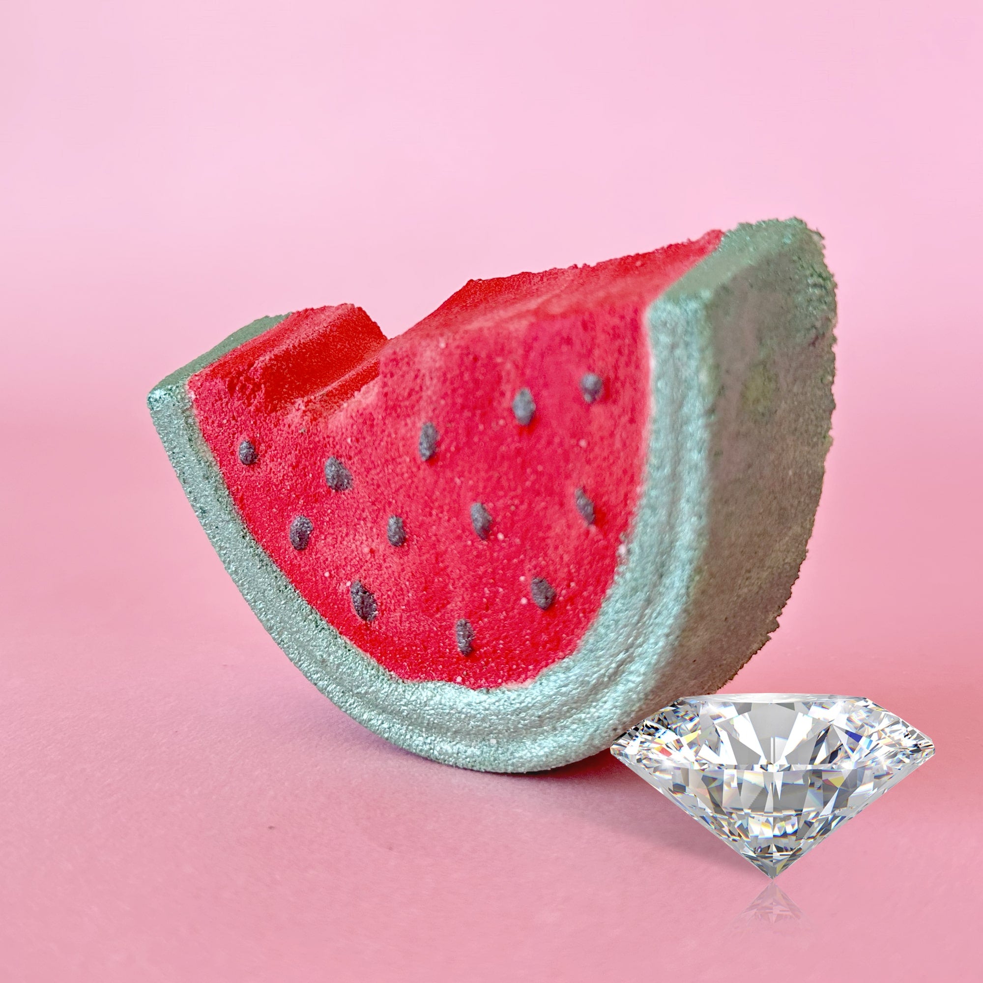 Juicy Watermelon Luxury Bath Bomb + Genuine Diamond