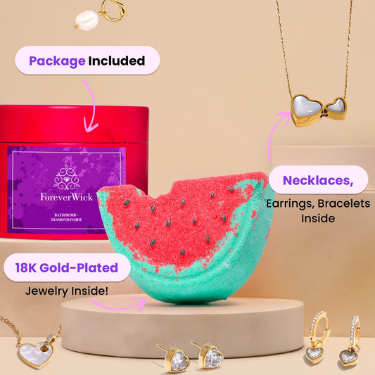 Melon Mist Bath Bomb w/ Surprise 18K Gold-Plated Jewelry Inside