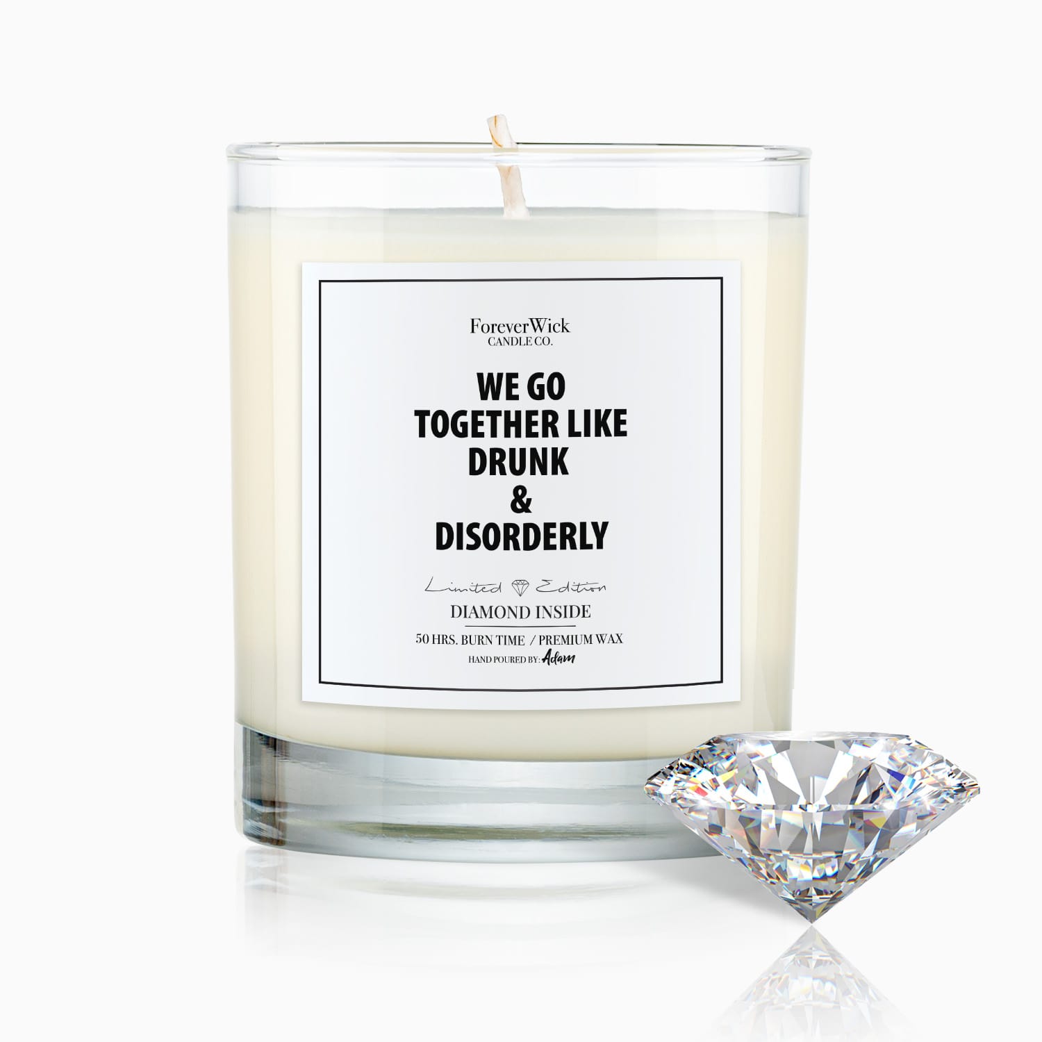 We Go Together Diamond Candle