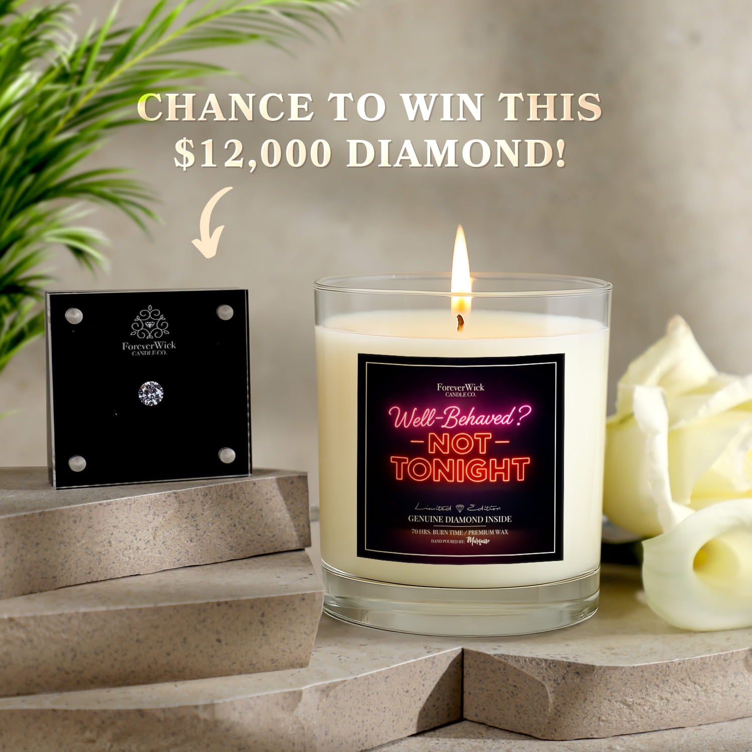 Well Behaved? Not Tonight Diamond Candle