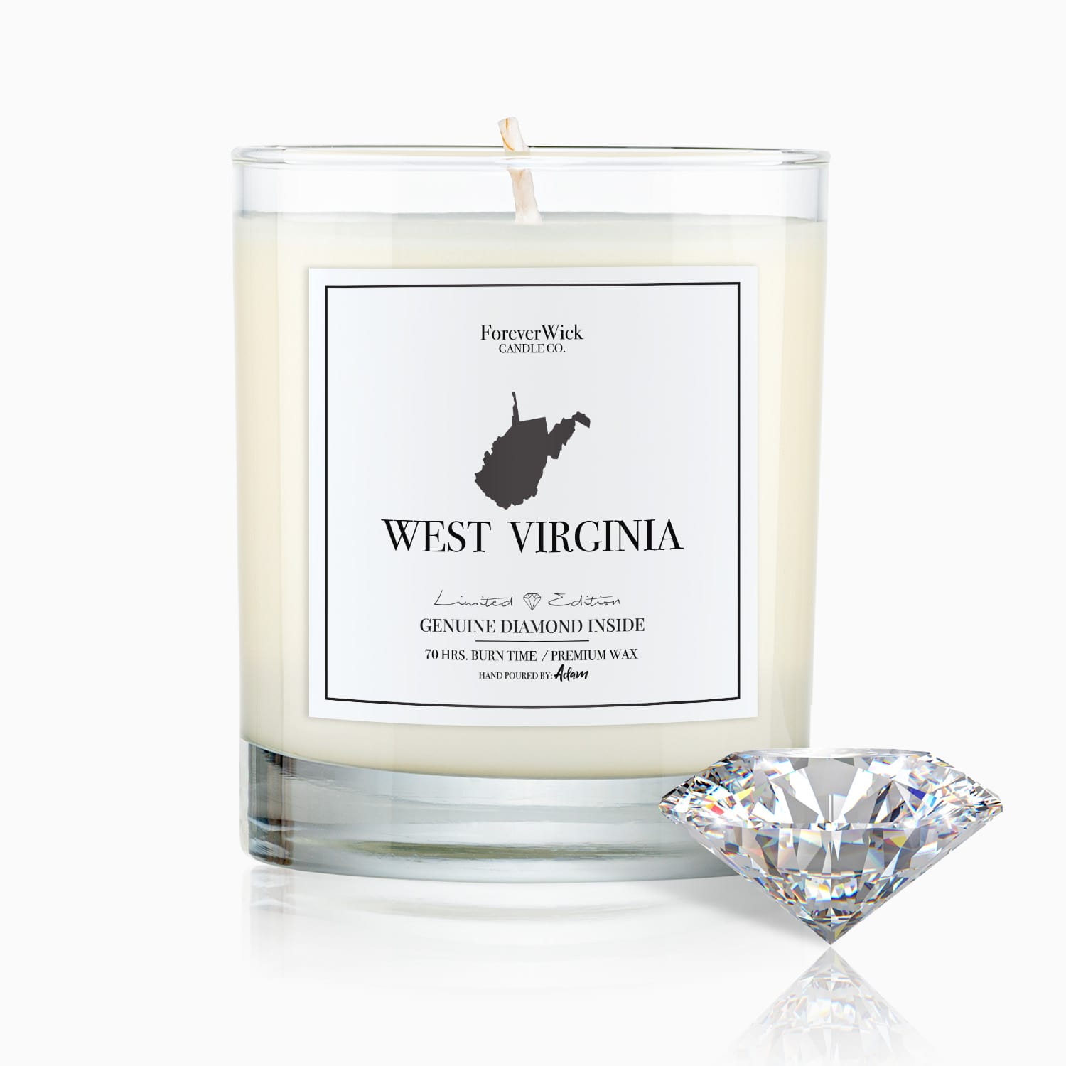 West Virginia Diamond Candle