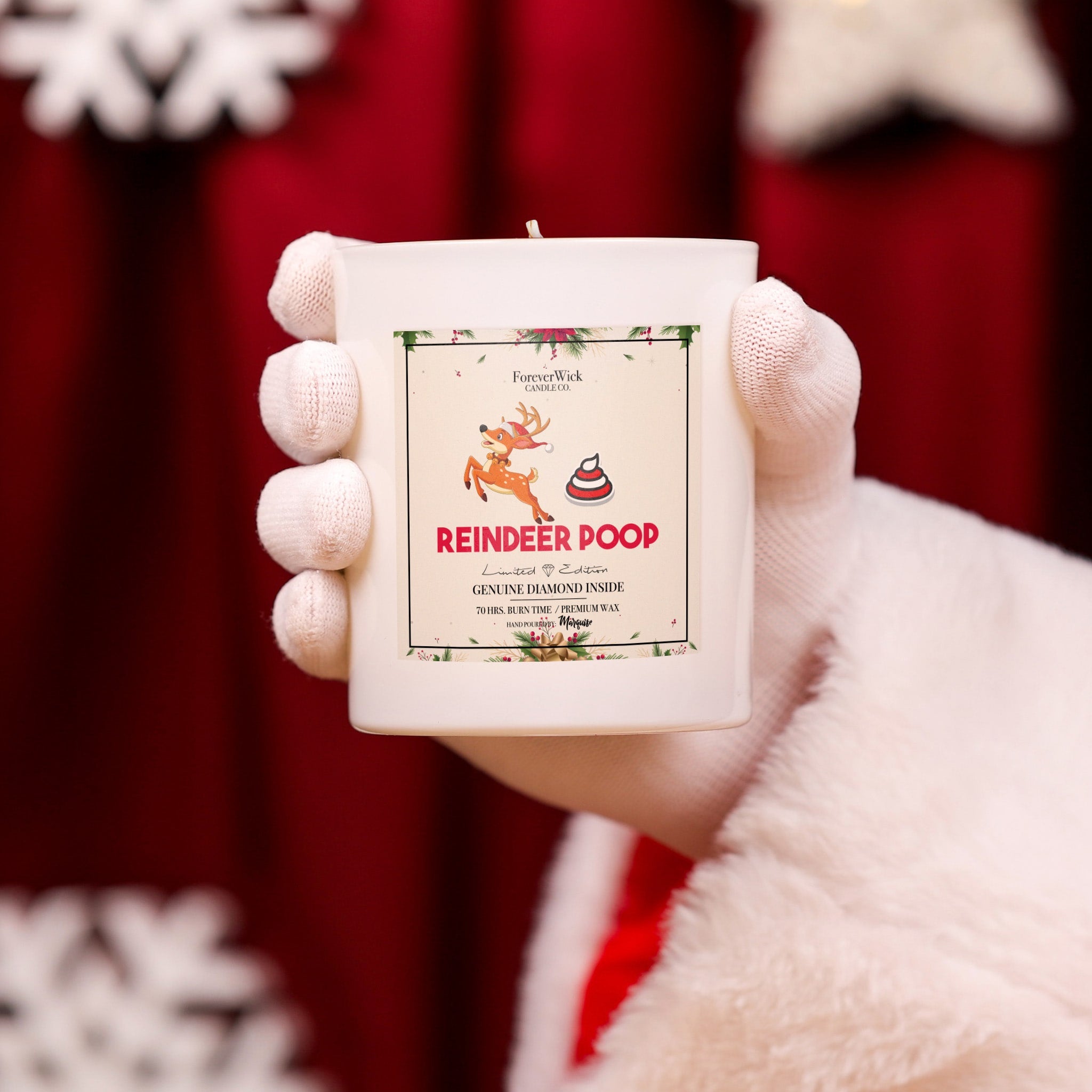 Reindeer Poop Diamond Candle