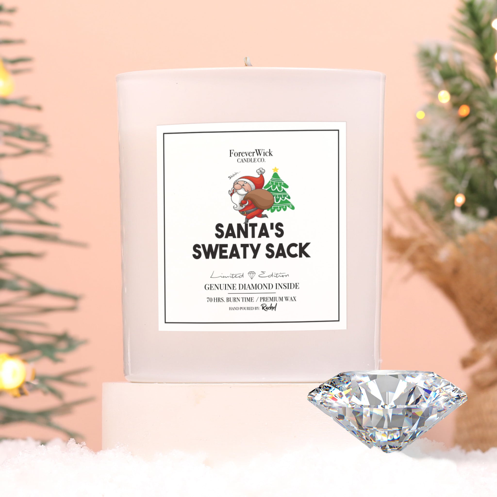 Santa's Sweaty Sack Diamond Candle