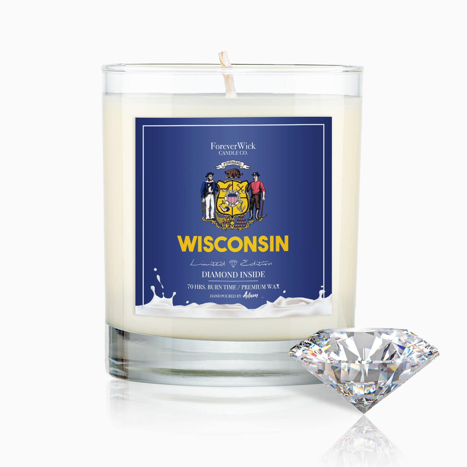 Wisconsin Diamond Candle