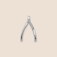 14K White Gold Diamond Wishbone Chain Slides