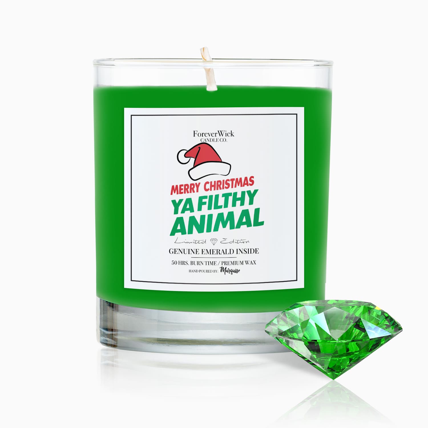 Merry Christmas Ya Filthy Animal Emerald Candle