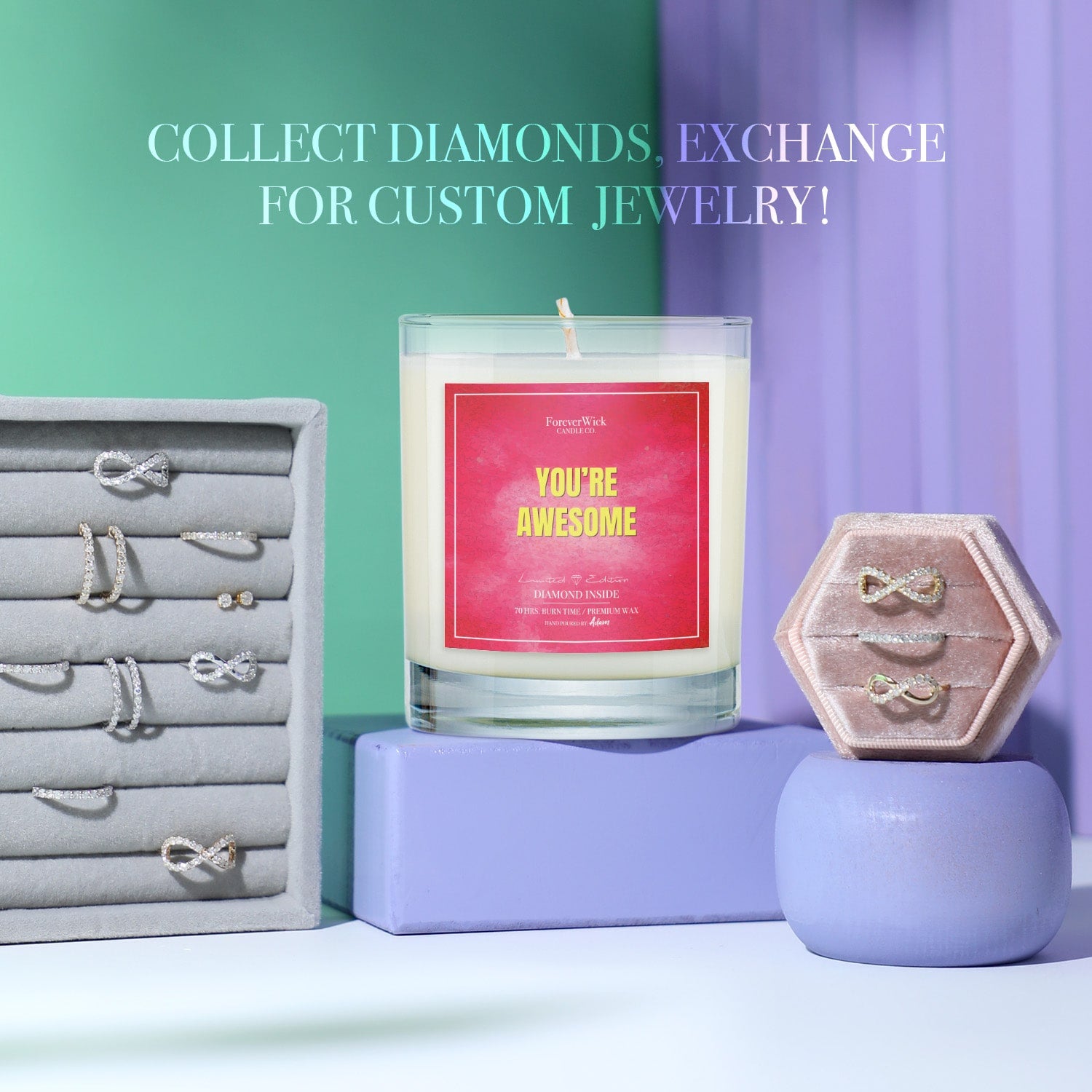 You’re Awesome Diamond Candle